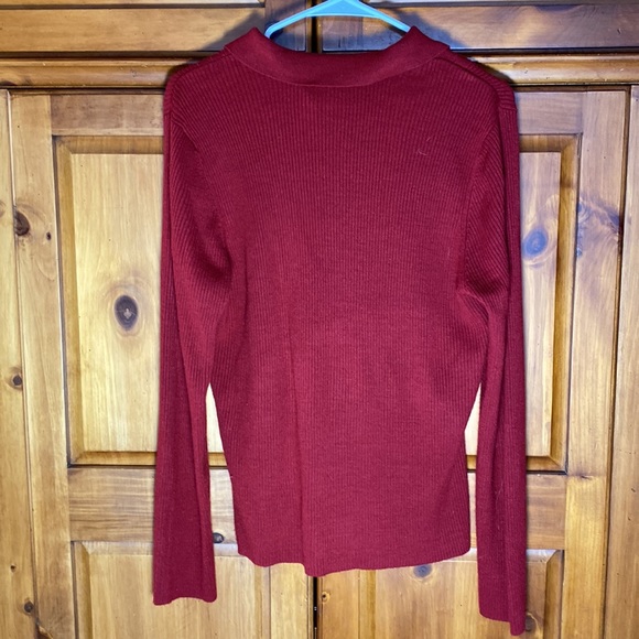 Merona Red Button Up Sweater Blouse - Picture 2 of 3